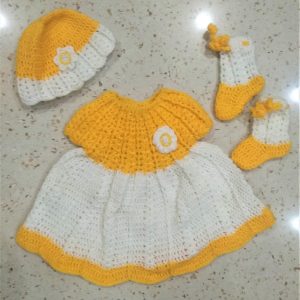 Hand knitted baby girls frock  Hand made Sweaters hub  Facebook